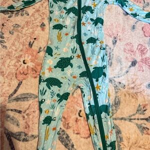 Little Sleepies Aqua and Green Kids One Piece